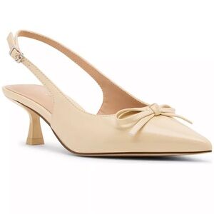Madden Girl Pointed-Toe Slingback Kitten Heel with Bow